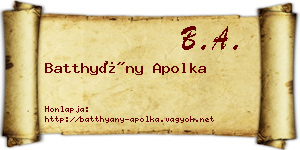 Batthyány Apolka névjegykártya